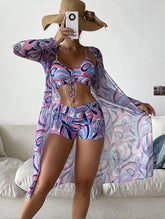 Fashion Sexy Printed Bikini Three Piece Set